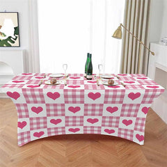 Lofaris Sweet Love Hearts Stretch Valentines Day Table Cover