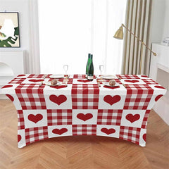 Lofaris Sweet Love Hearts Valentines Day Stretch Table Cover