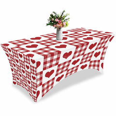 Lofaris Sweet Love Hearts Valentines Day Stretch Table Cover