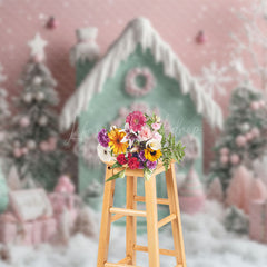 Lofaris Sweet Pink Candy Land Winter Photography Backdrop