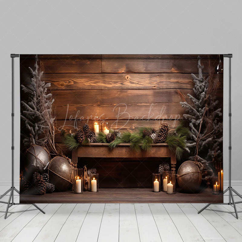 Lofaris Sweet Simple Wooden Christmas Tree Candle Backdrop