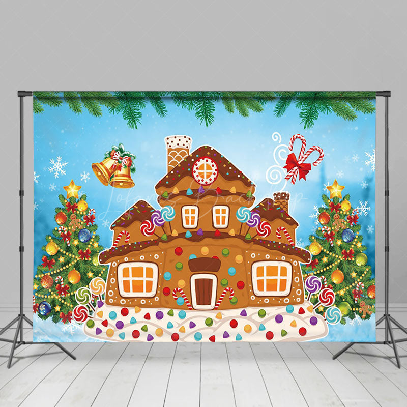 Lofaris Sweety Gingerbread Pine Merry Christmas Backdrop