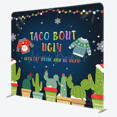 Lofaris Taco Bout Ugly Christmas Square Arch Fabric Backdrop