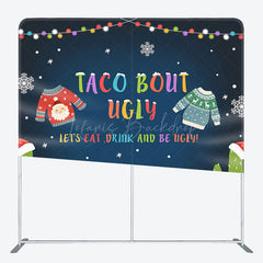 Lofaris Taco Bout Ugly Christmas Square Arch Fabric Backdrop