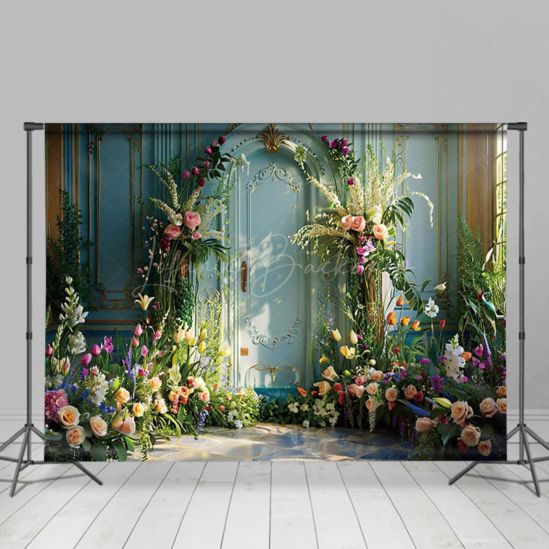 Lofaris Teal Luxury Wall Greenery Floral Wedding Backdrop