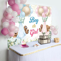 Lofaris Teddy Balloons Gender Reveal Baby Shower Backdrop