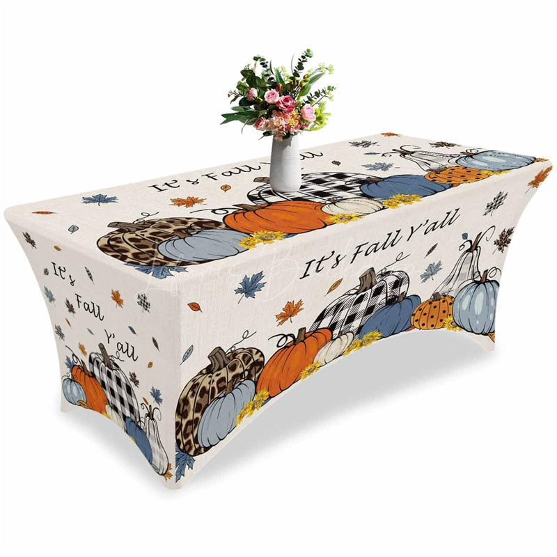 Lofaris Thanksgiving Fall Pumpkin Baby Shower Stretch Table Cover