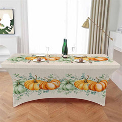 Lofaris Thanksgiving Farm Pumpkin Fall Harvest Stretch Table Cover