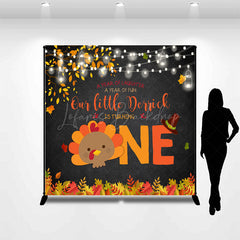 Lofaris Thanksgiving Turkey Custom Name 1st Birthday Backdrop