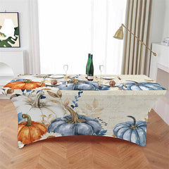 Lofaris Thanksgiving Watercolor Fall Pumpkin Cute Stretch Table Cover