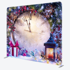 Lofaris Timepiece Snowy Plants Christmas Pillow Case Backdrop