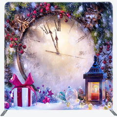 Lofaris Timepiece Snowy Plants Christmas Pillow Case Backdrop