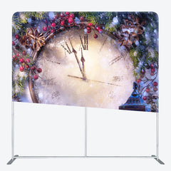 Lofaris Timepiece Snowy Plants Christmas Pillow Case Backdrop