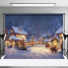 Lofaris Town Light Glitter Snowy Wild Christmas Backdrop