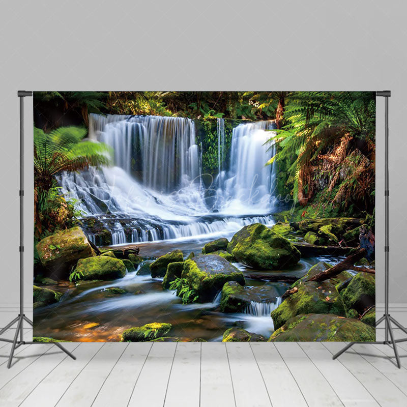 Lofaris Tranquil Multi Tier Waterfall Verdant Moss Backdrop