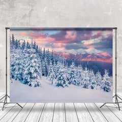 Lofaris Tranquil Snowy Forest Sky Gradient Winter Backdrop