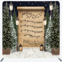 Lofaris Tree Snow Night Merry Christmas Pillow Case Backdrop