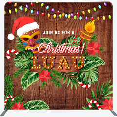 Lofaris Tribal Floral Wooden Luau Merry Christmas Backdrop