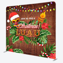 Lofaris Tribal Floral Wooden Luau Merry Christmas Backdrop