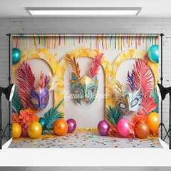 Lofaris Tribal Masquerade Balloons Leaf Cake Smash Backdrop