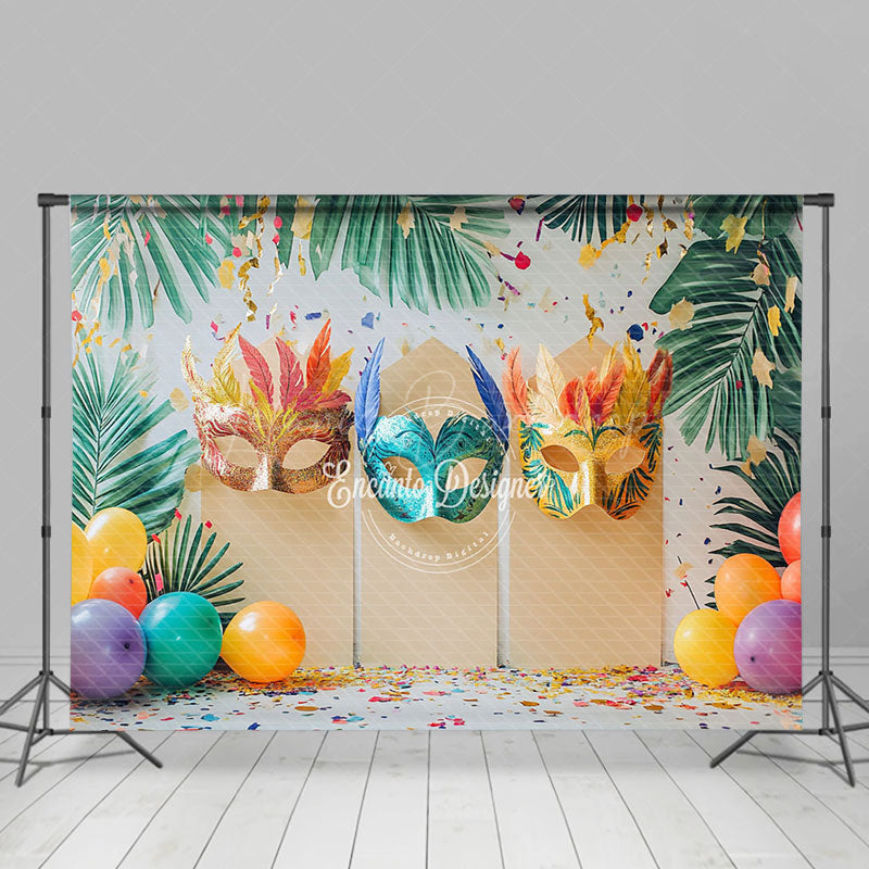 Lofaris Tribal Monstera Balloons Ribbons Cake Smash Backdrop