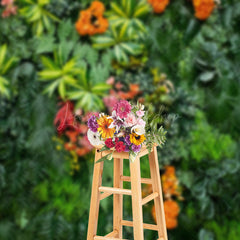 Lofaris Tropical Rainforest Plants And Flowers Green Backdrop