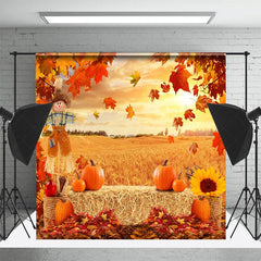 Lofaris Truck Forest Wheat Field Autumn Room Set Backdrop