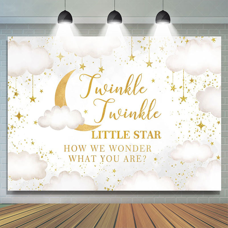 Lofaris Twinkle Little Star Cloud Moon Baby Shower Backdrop