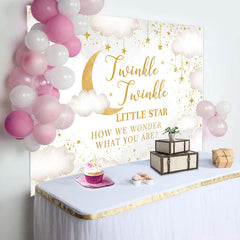 Lofaris Twinkle Little Star Cloud Moon Baby Shower Backdrop