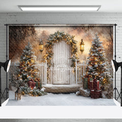 Lofaris Twinkling Lights Winter Christmas Scene Backdrop