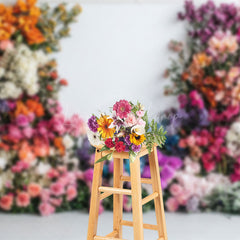 Lofaris U Shape Colorful Floral Wedding Photography Backdrop