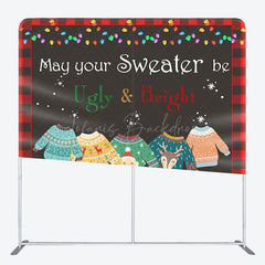 Lofaris Ugly And Bright Christmas Square Arch Fabric Backdrop