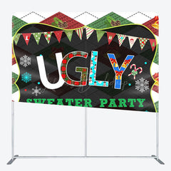 Lofaris Ugly Sweater Party Christmas Pillow Case Backdrop