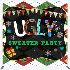 Lofaris Ugly Sweater Party Christmas Pillow Case Backdrop