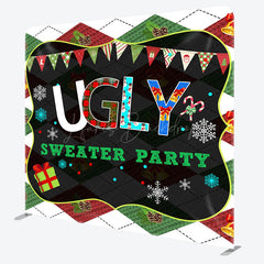 Lofaris Ugly Sweater Party Christmas Pillow Case Backdrop