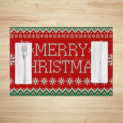 Lofaris Ugly Sweater Pattern Christmas Set Of 4 Placemats