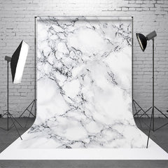 Lofaris Uneven White Black Marble Texture Photo Backdrop