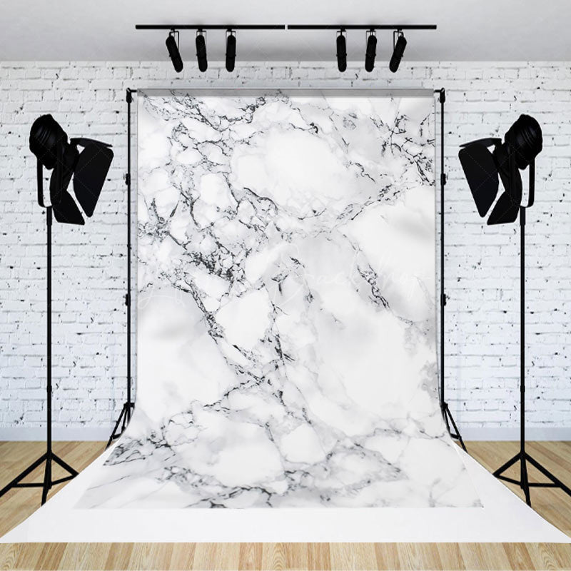 Lofaris Uneven White Black Marble Texture Photo Backdrop