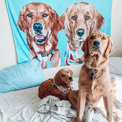 Lofaris Custom Unique Realistic Dog Painting Pet Blanket