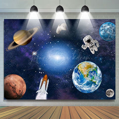 Lofaris Universe Galaxy Astronaut Birthday Party Backdrop