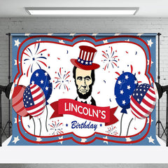 Lofaris Usa Flag Balloons Happy Lincolns Birthday Backdrop