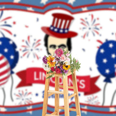 Lofaris Usa Flag Balloons Happy Lincolns Birthday Backdrop