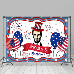 Lofaris Usa Flag Balloons Happy Lincolns Birthday Backdrop