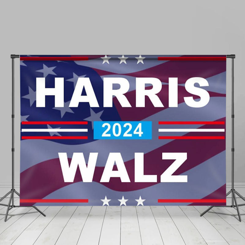 Lofaris Usa Flag Harris 2024 Walz President Campaign Backdrop