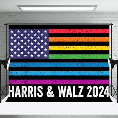 Lofaris Usa Flag Lgbt Harris Walz 2024 Election Backdrop