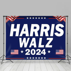 Lofaris Usa Flag Navy Blue Harris Walz 2024 Election Backdrop