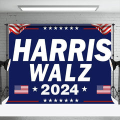 Lofaris Usa Flag Navy Blue Harris Walz 2024 Election Backdrop