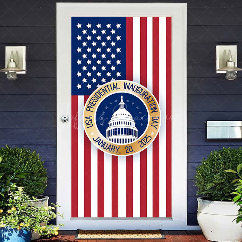 Lofaris Usa Flag Presidential Inauguration Day Door Cover