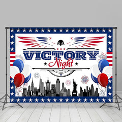 Lofaris Usa Flag Stars Balloons Victory Night Party Backdrop