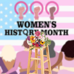 Lofaris Usa Flag United Happy Womens History Month Backdrop